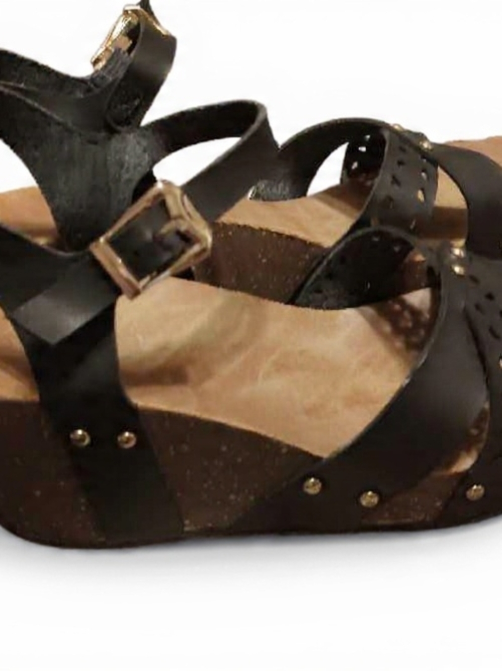 Black Stud Buckle Platform Sandals - Women Refresh Women’s Mara Tall Wedge Sand